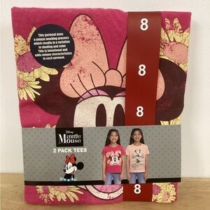 NWT Disney Minnie Mouse 2 Pack Tees Girls Size 8